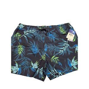 Kanu Surf Navy Tropical Swim Trunks 3X – Compression Liner – NWT